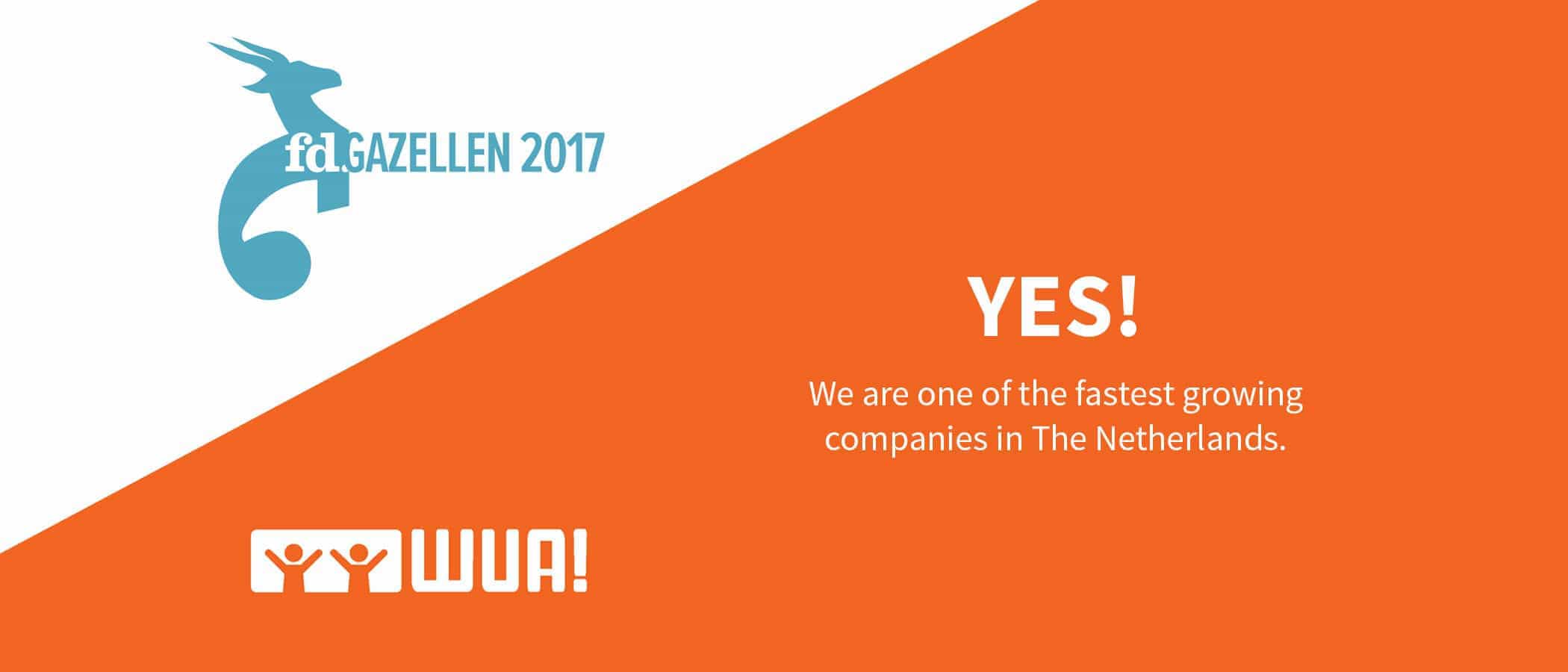FD Gazellen: WUA is one of the fastest growing companies in The Netherlands