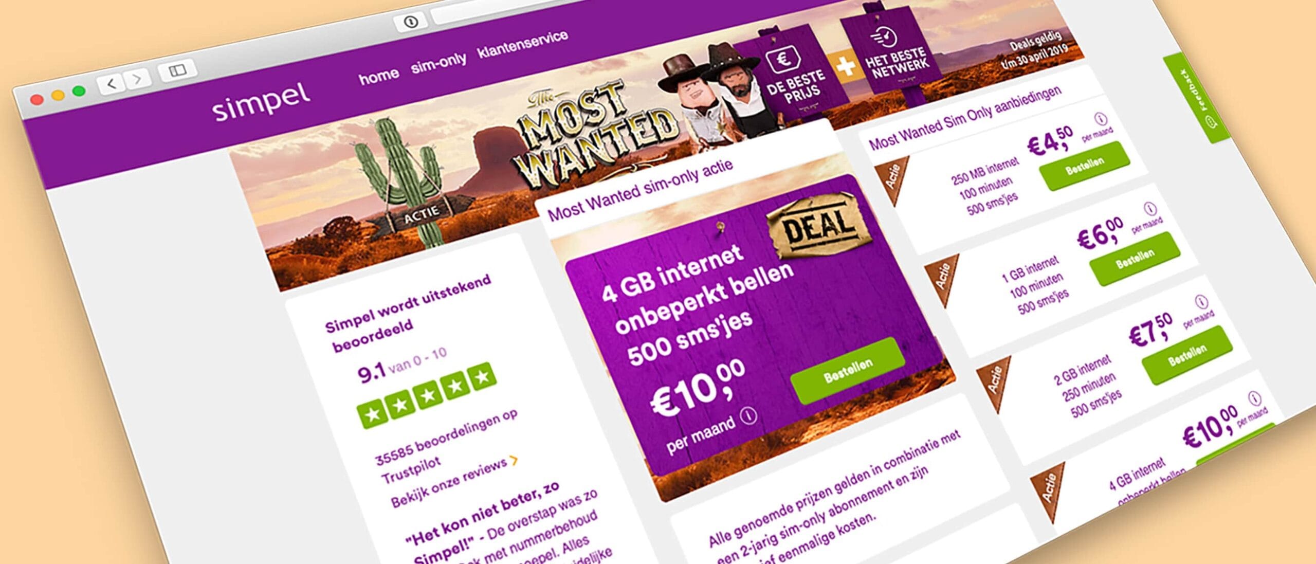 Zo wekt Simpel.nl de indruk dat het voor iedereen iets heeft